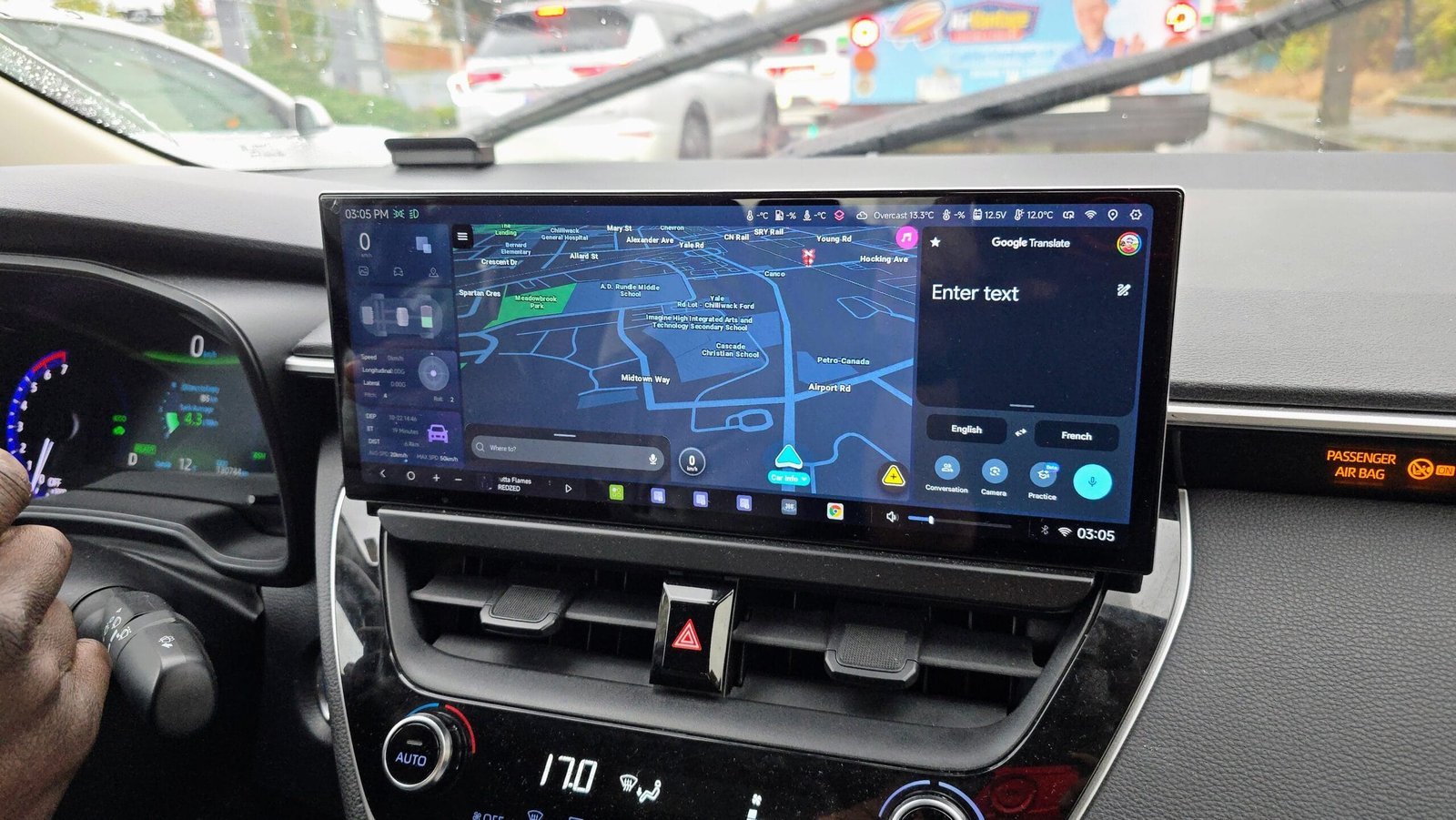 Large 12.8 inch touchscreen with navigation